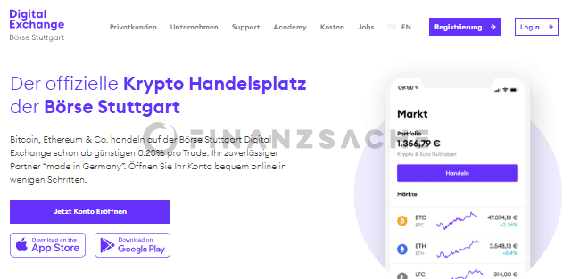 Digital-Exchange-Boerse-Stuttgart-Website